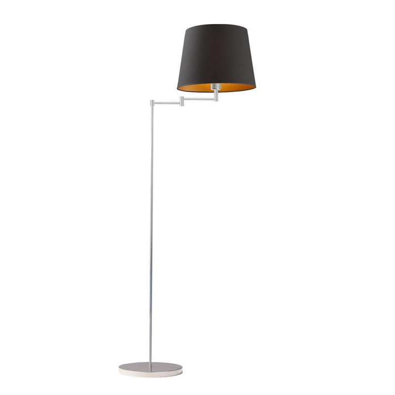 Eade 165cm Swing Arm Floor Lamp, Grey, Black