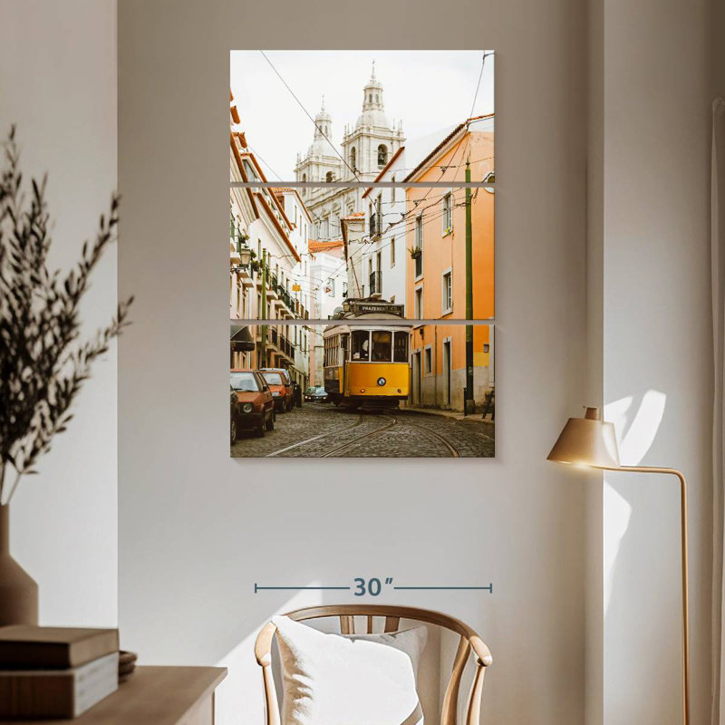 Mehar Alfama Yellow Tram, 65" H x 42" W