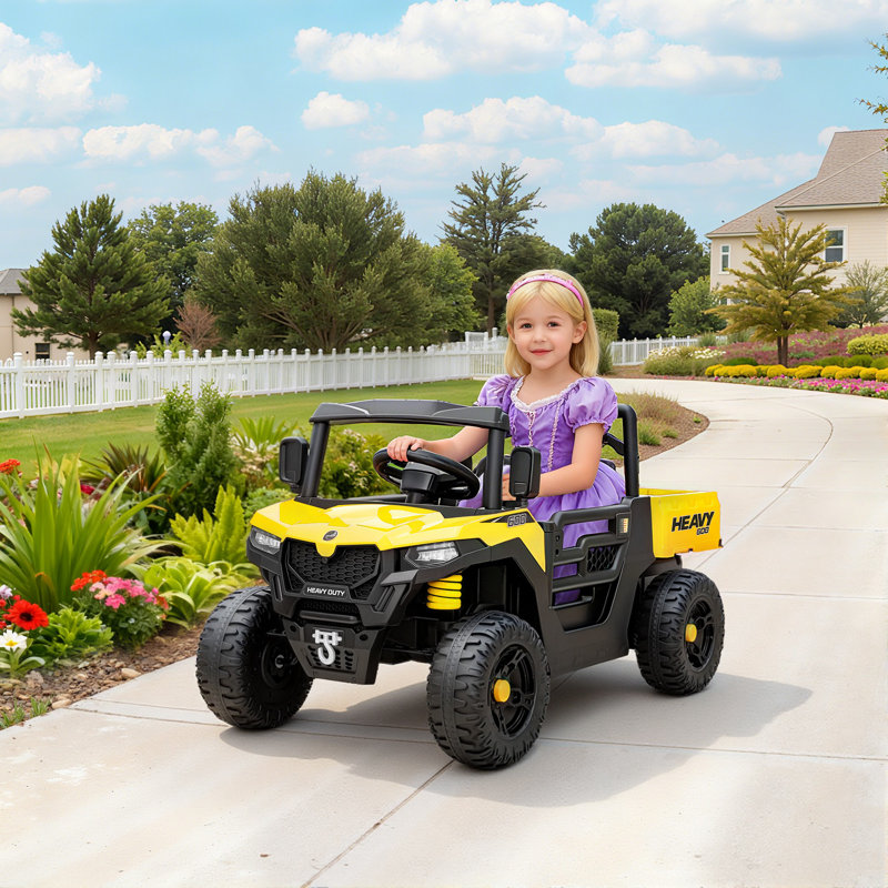 HOMCOM Battery Powered Ride On, Yellow