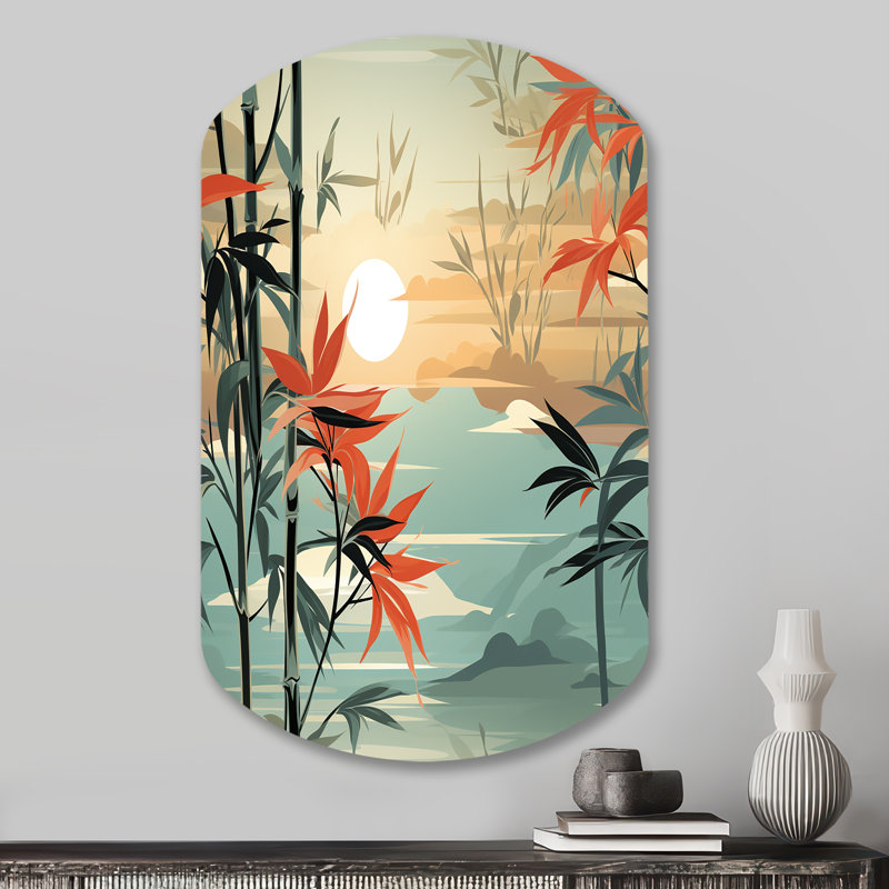 Colista - Cylindre tropical en métal, reproduction de sculpture murale asymétrique en métal, H 31 po x l 19 po