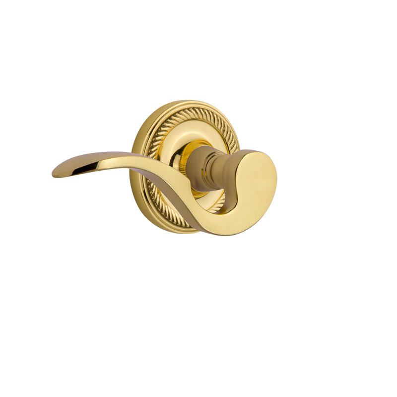 Rosette en corde (lit et salle de bain) avec levier de manoir, Gauche, 2-3/4", Laiton non laqué