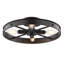 Plafonnier semi-encastré en forme de roue de chariot rustique noir mat à 4 lumières Santa Fe, compatible DEL, largeur de 15 po