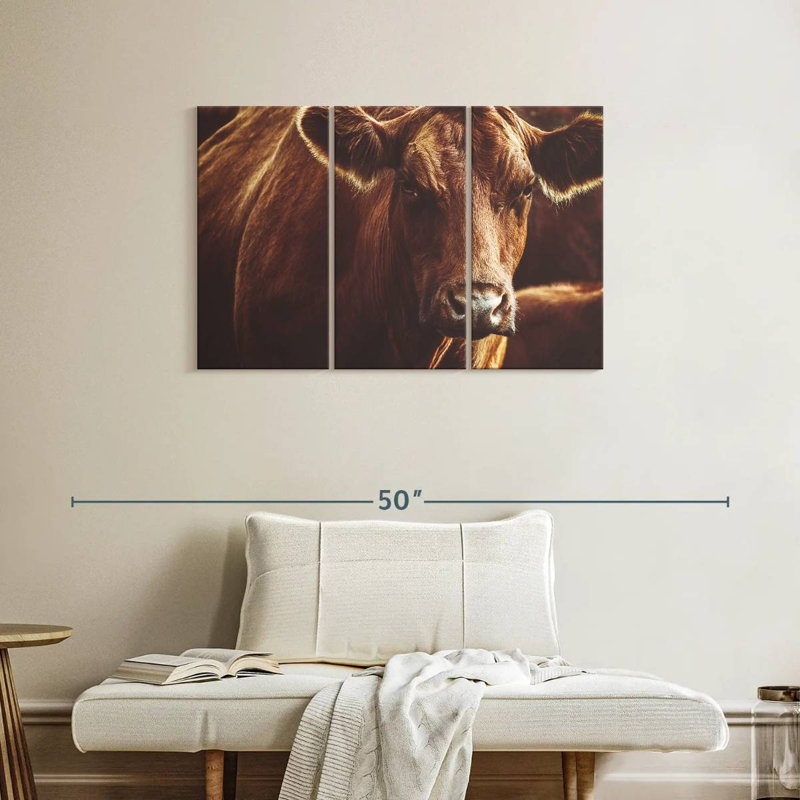 Brampt Expressive Brown Cow, 24" H x 38" W