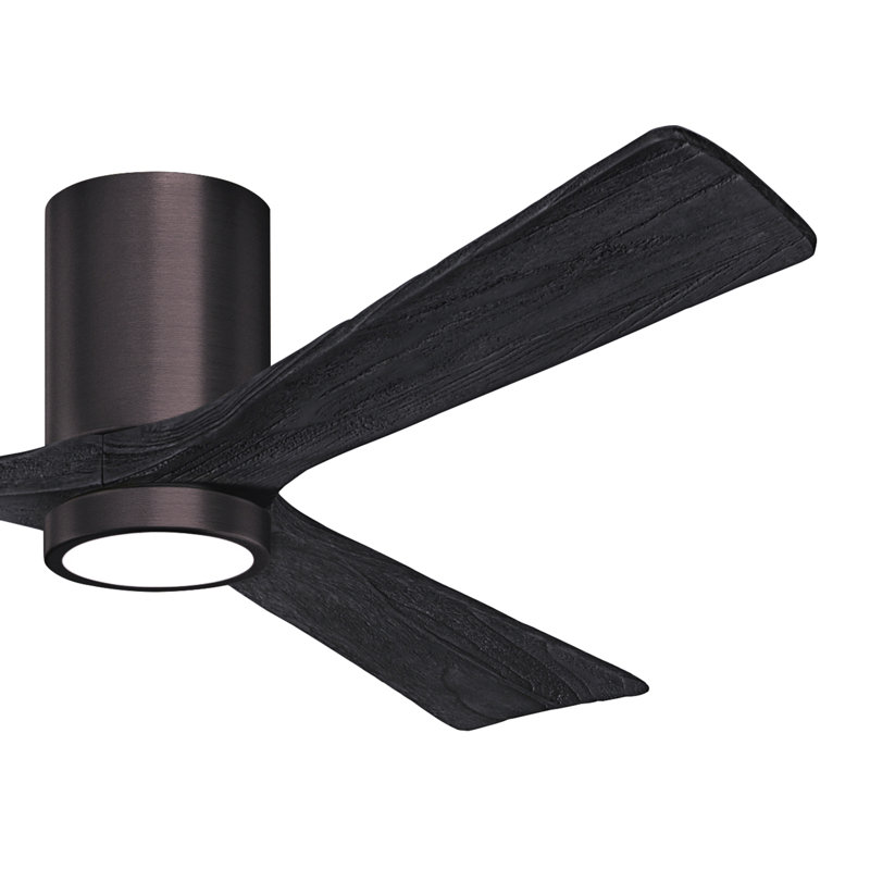 Olivier à 3 pales DEL standard avec ventilateur de plafond et ensemble d'éclairage inclus, Noir mat, Bronze brossé, 60"