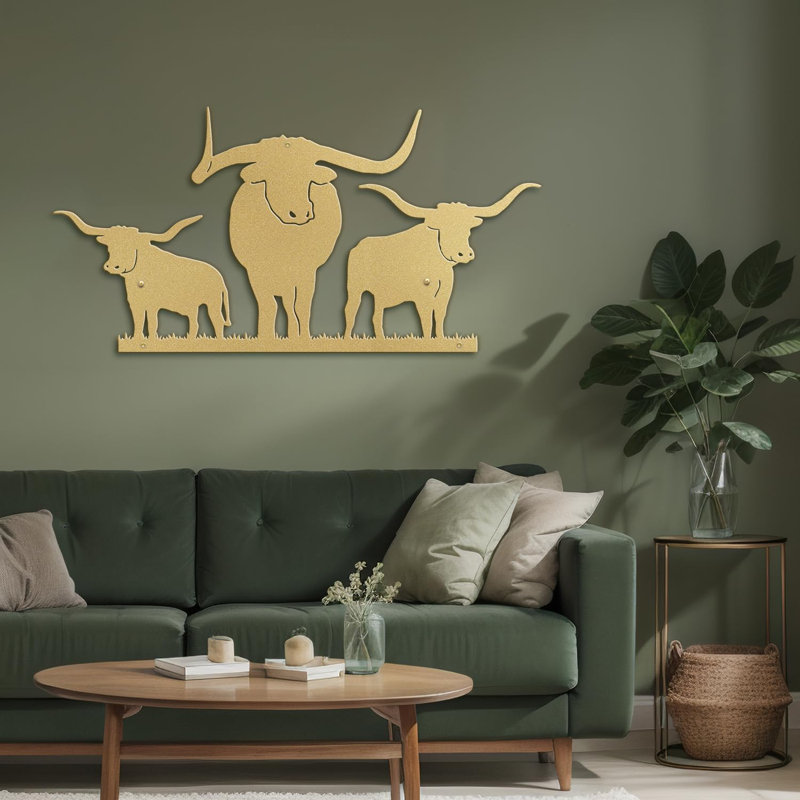 Décoration murale en métal, H 12 po x l 24 po x P 0,05 po, Or