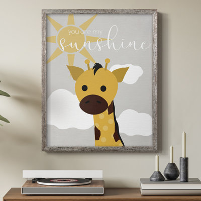 Sunshine Giraffe Framed Print - Solid Wood