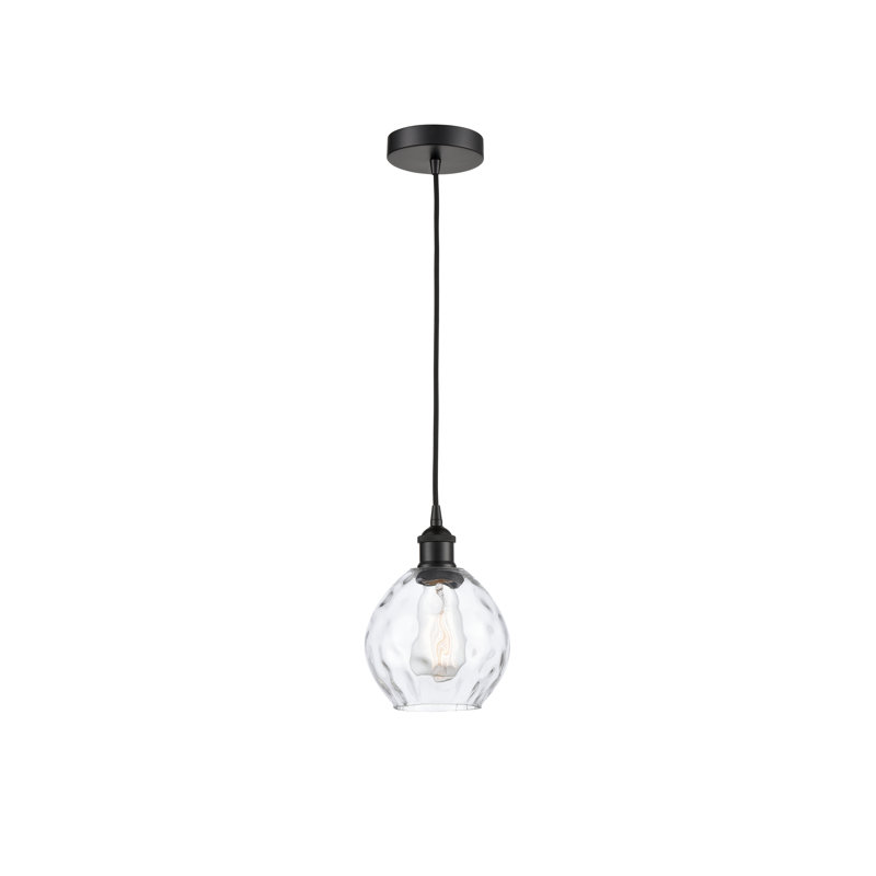 Luminaire suspendu simple à 1 lumière Oceanne, Noir mat