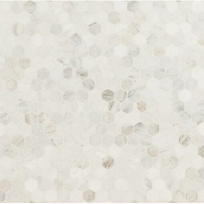 Castella Cambria Hexagon 12 in. x 12 in. Honed Marble Mosaic Floor and Wall Tile