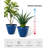 15.5"D Set Of 2 Round Cobalt Blue Faux Ceramic Pot Plastic Planter-378572056-378572066