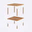 Table basse carrée en bois massif avec tablettes Queens - Design moderne et peu encombrant-231961132