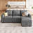 Anureet L-Shaped Sectional Modular Sofa Bed With Storage Seat-112387170