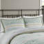 Édredon 5 pièces pour lit double / grand Seersucker - Rembourré de tissu chic et décontracté Motifs floraux et botaniques 2 coussins décoratifs lavables à la machine