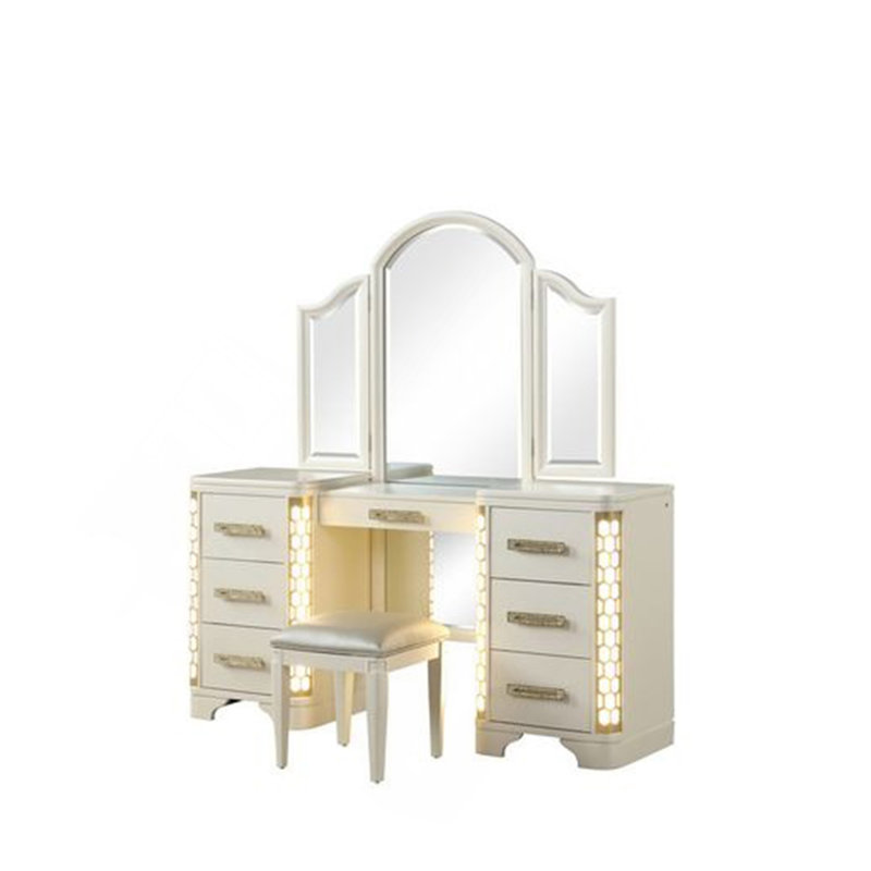 Ensemble de meuble-lavabo JASMINE avec éclairage à DEL latéral en bois beige