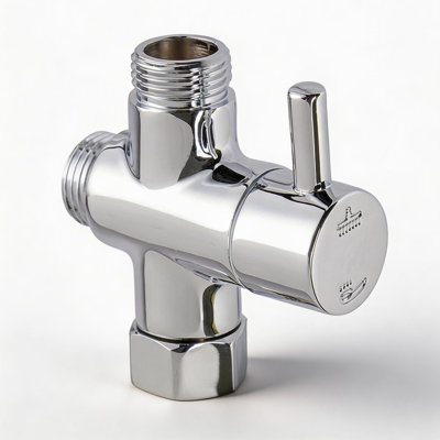Brass Shower Arm Diverter for Fixed Shower Head with 2-Way Diverter, Chrome Plated Finish
