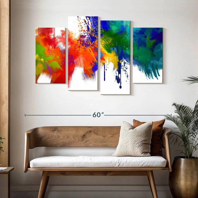 Avery Abstract Paint Splash, 32" H x 52" W