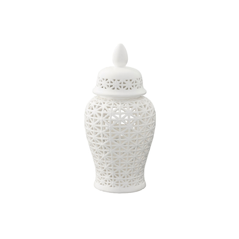 Pot à gingembre / temple en céramique, Blanc