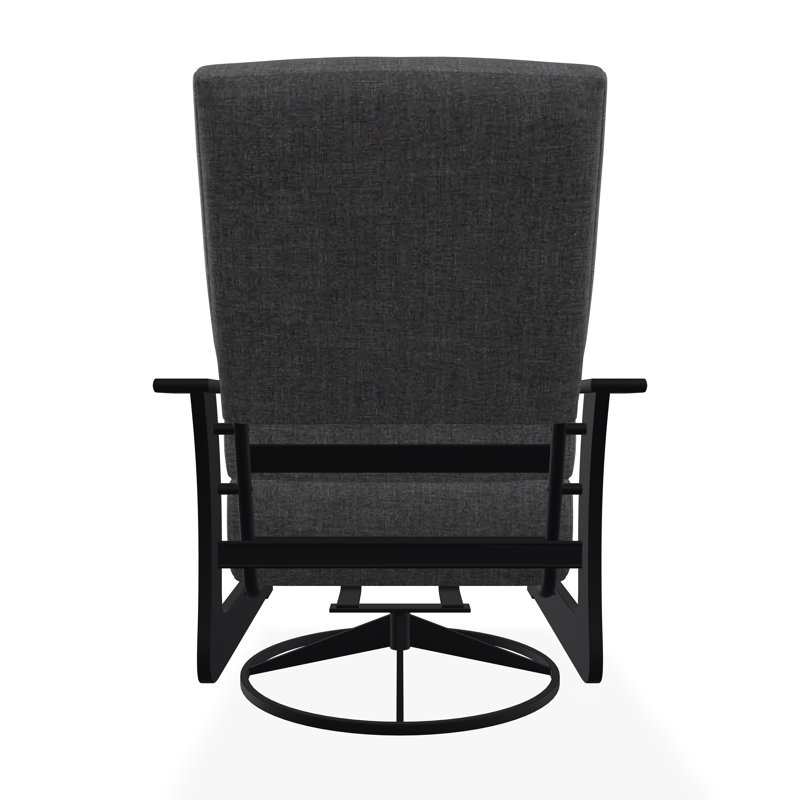 St. Catherine Marine Grade Polymer Deep Seating Cushion Swivel Rocker, Black, Cast Slate Sunbrella® Plainweave