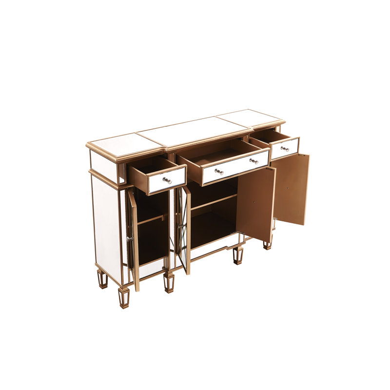 Caila 3 Drawer Sideboard, Gold, 36" H x 60" W x 14" D