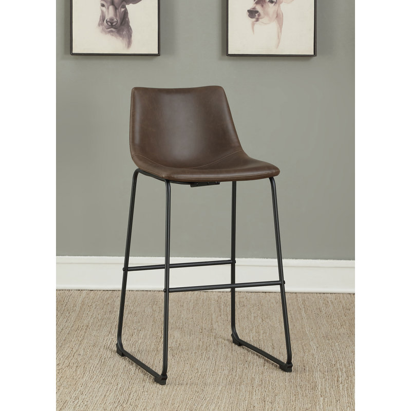 Dorielle Upholstered Counter Stool, Light Brown, Bar Stool (29" Seat Height)