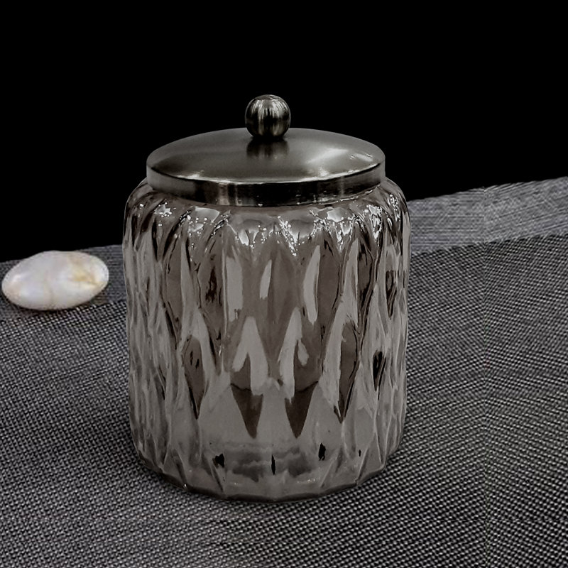 Glacier Bathroom Storage Container, Smoke/Black