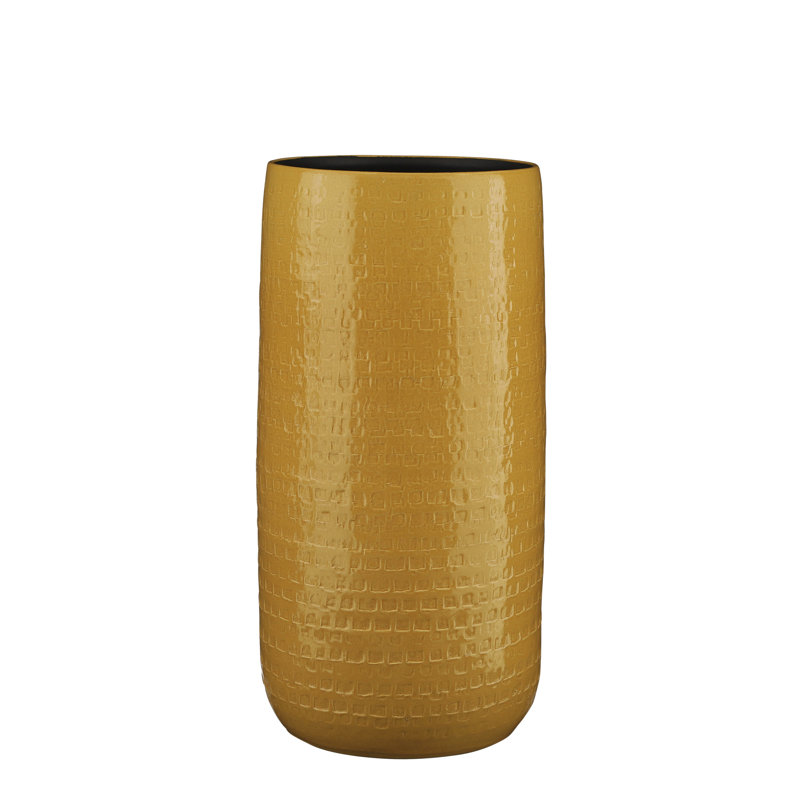 Vase de plancher en porcelaine Barrian, H 19,7 po x l 9,85 po x P 9,85 po, Doré