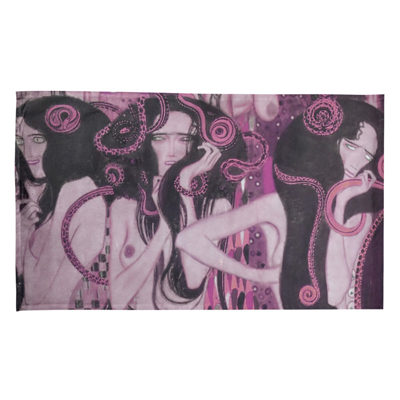 Serviette de thé beethoven frise Magaw, Sergé de coton, Rose