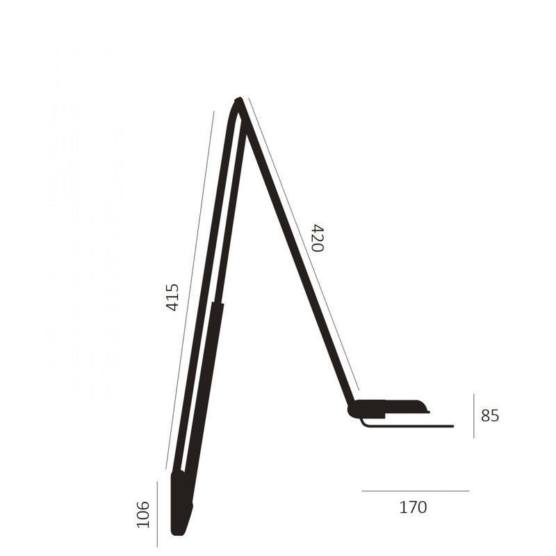 Lampe de bureau en métal Aughnaholle, H 11 po x l 6 po x P 15 po