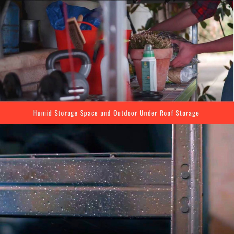 Galvanized Steel 4-Shelf Wire Deck Storage Unit