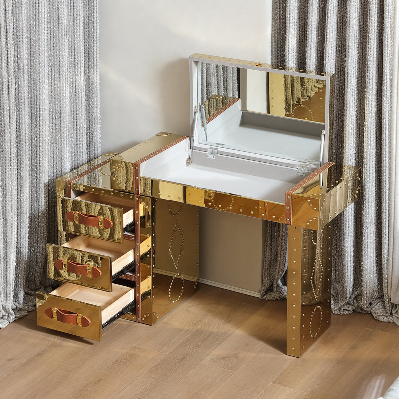 Meuble-lavabo en acier inoxydable, Or