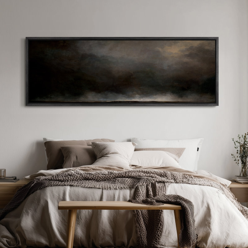 Impression sur toile encadrée extra large Moody, H 20 po x l 60 po, Noir
