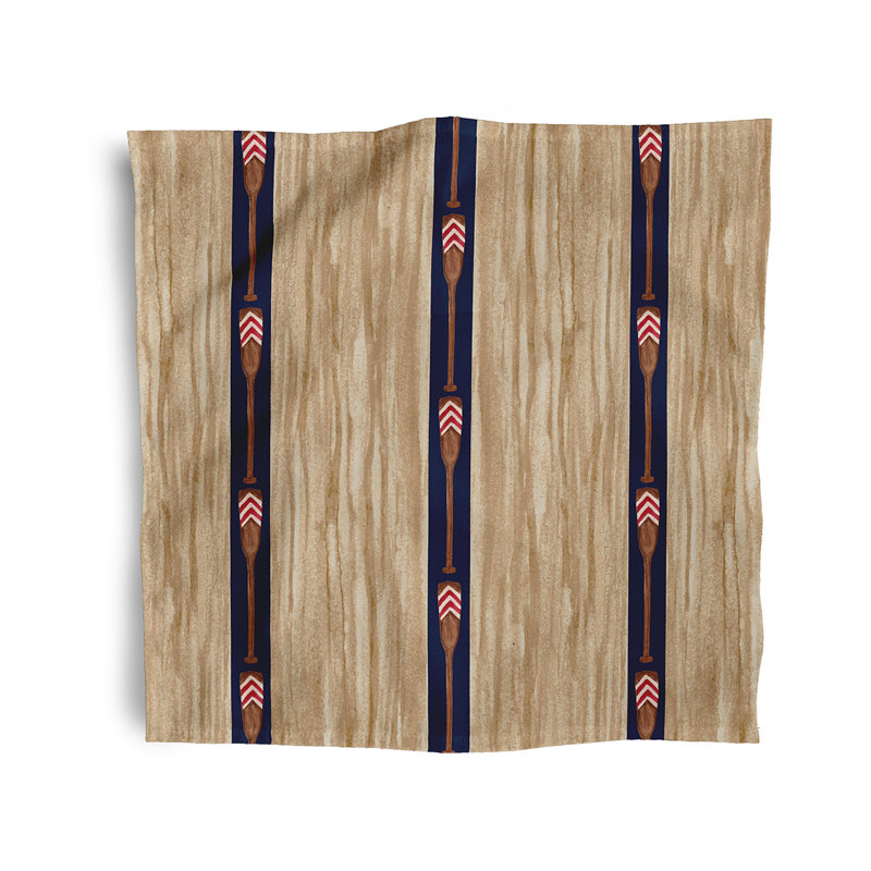 Tilda Polyester Striped Square Napkin, Navy