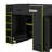 Full Size Wood Loft Bed With Desk,Wardrobe And RGB LED Light-410701611