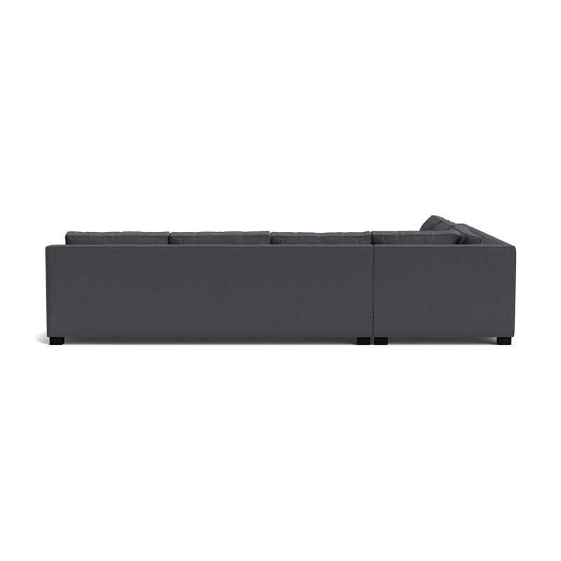 Keaton Slope Arm Without Nails Right Arm Sectional, Performance Linen - Charcoal, Black
