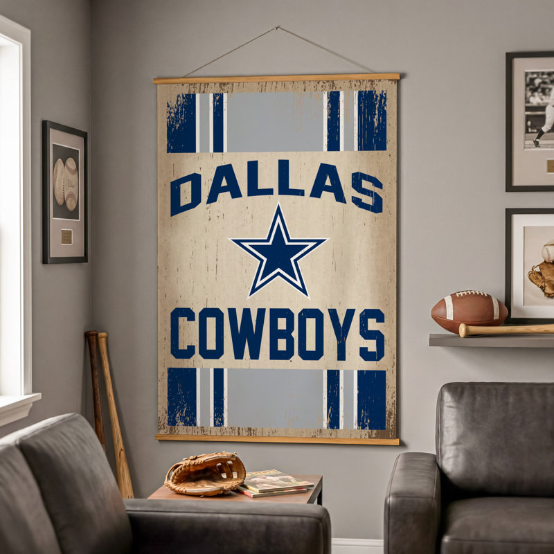 Tapisserie murale en toile 36 po x 54 po Dallas Cowboys, Cowboys de Dallas
