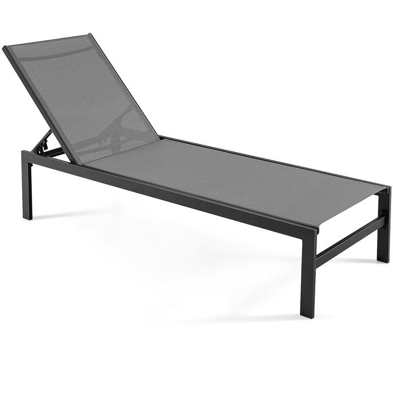 Chaise longue inclinable 66,5 po Kinnas, gris