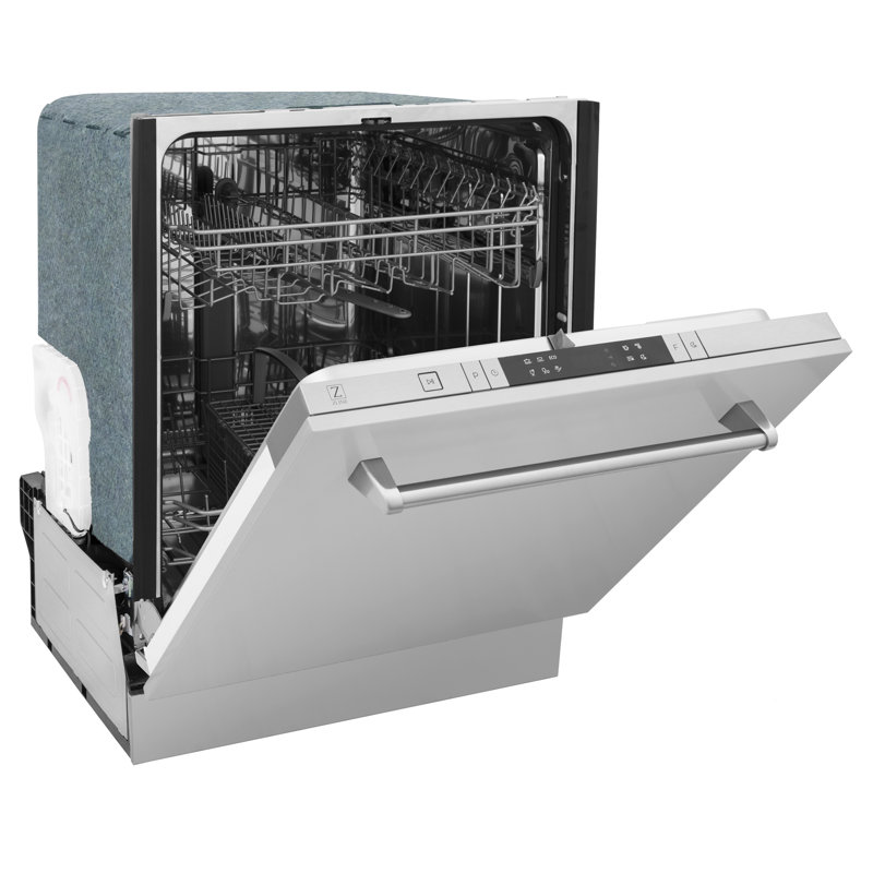 ZLINE 24 in. Fingerprint Resistant Control Dishwasher with Stainless Steel Tub and Style Handle, 52dBa