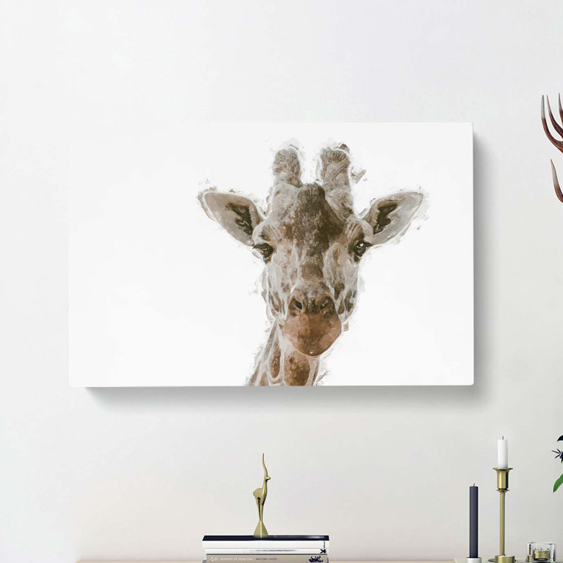 Curious Giraffe in Abstract - Wrapped Canvas, 35cm H x 50cm W x 3cm D