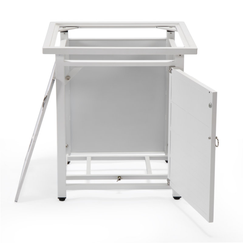 20.5'' Square Aluminum Fire Pit Accessory, White