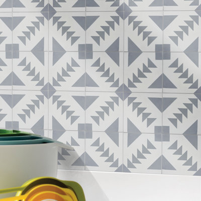 Tadla 8" x 8" Cement Patterned Wall & Floor Tile