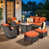 Brown Frame/Orange Red Cushion