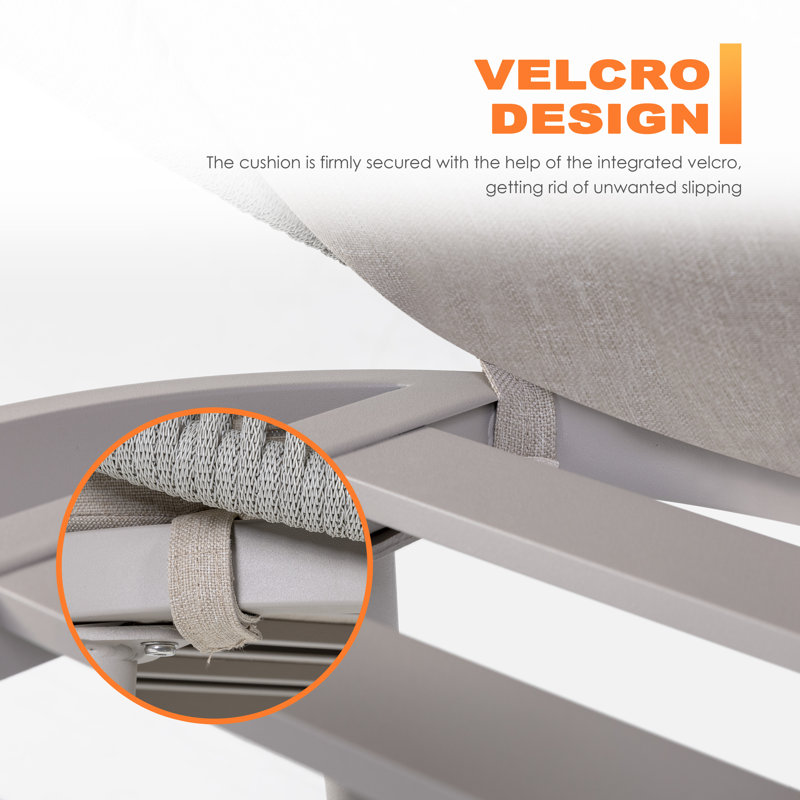 Ensemble de chaises d'extérieur en aluminium de 4 chaises de conversation en corde tissée avec coussins de siège, Beige