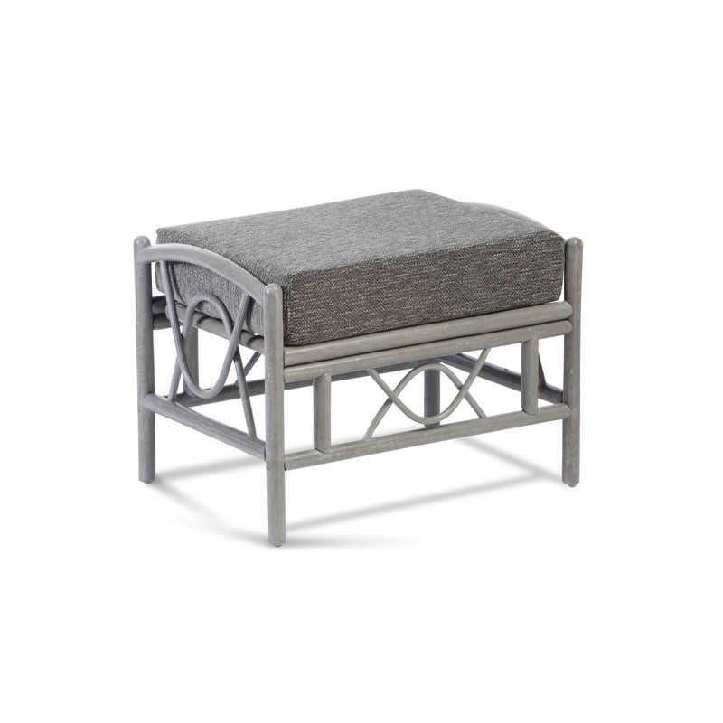 Rondelle 64cm Wide Rectangle No Pattern Footstool Ottoman, Grey, Grey, Chenille