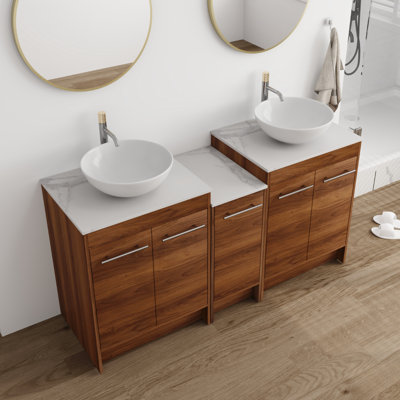 Diano 59.2'' Double Bathroom Vanity with Stone Top