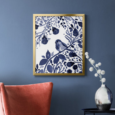 Toile encadrée de qualité supérieure Indigo Song II - prête à être accrochée