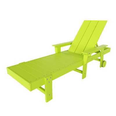 Arellanes 77.6" Long Outdoor All-Weather Poly Reclining Single Chaise by Highland Dunes