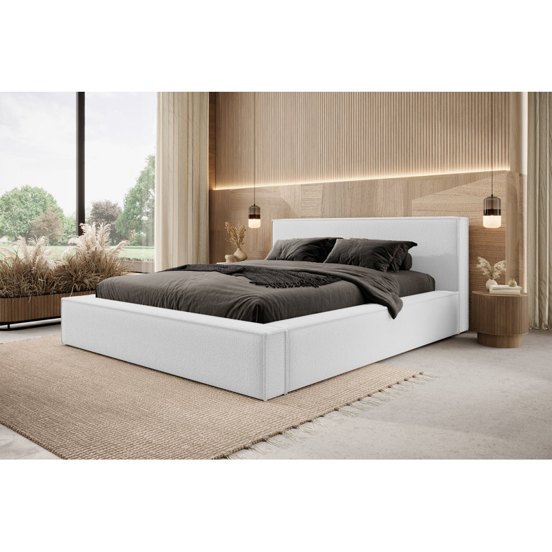 Nichollette Upholstered Ottoman Storage Bed, Light Grey, 180 x 200 cm