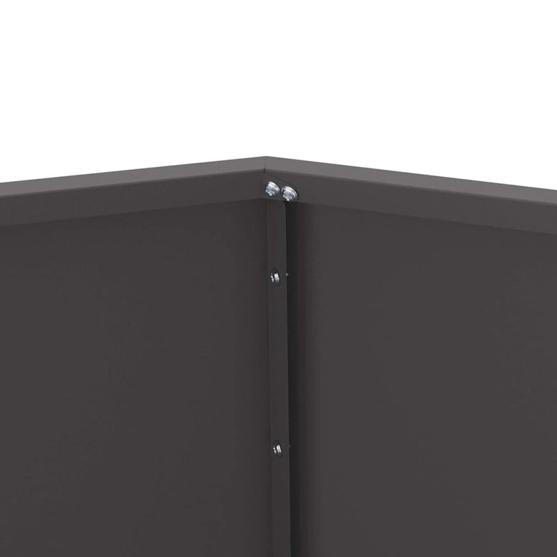 Planter 2 Pcs Steel, 60cm H x 75cm W x 75cm D, Black