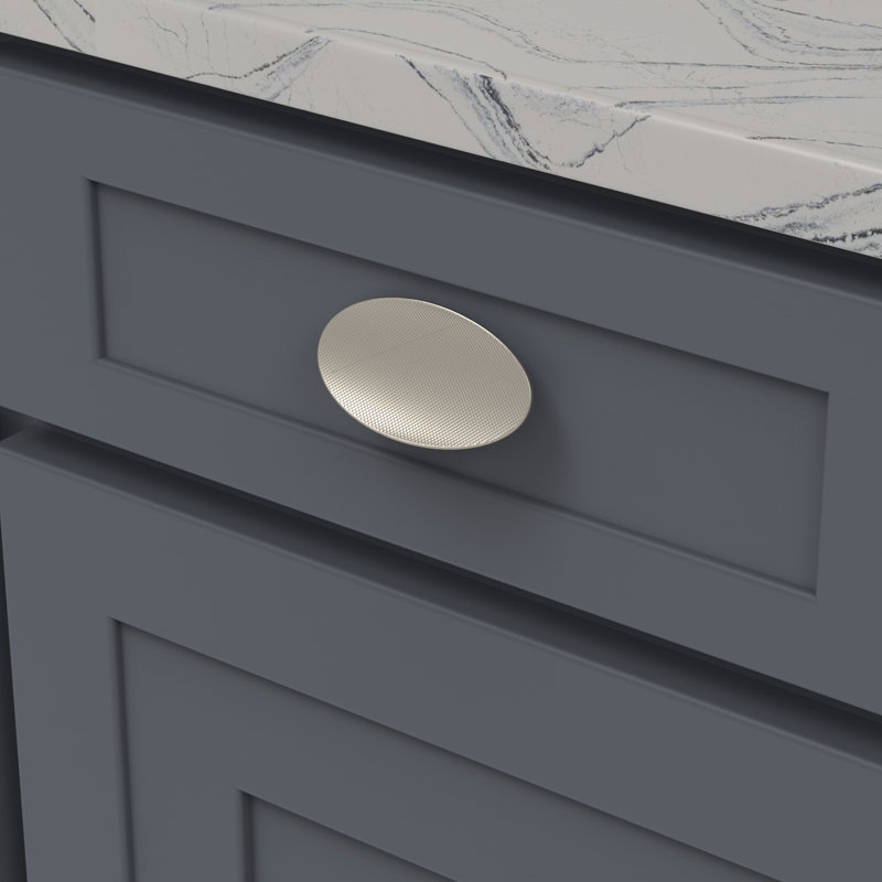 Bijou Grata Collection Pull 3-3/4 Inch x 1-78 Inch Oval, Satin Nickel