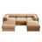 3-Seater Sofa With 2 Ottomans (Camel)