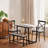 5-Piece Dining Table Set for 4, Industrial Steel Frame, Rectangular MDF Top, Neutral Gray, Compact Space-Saving Design